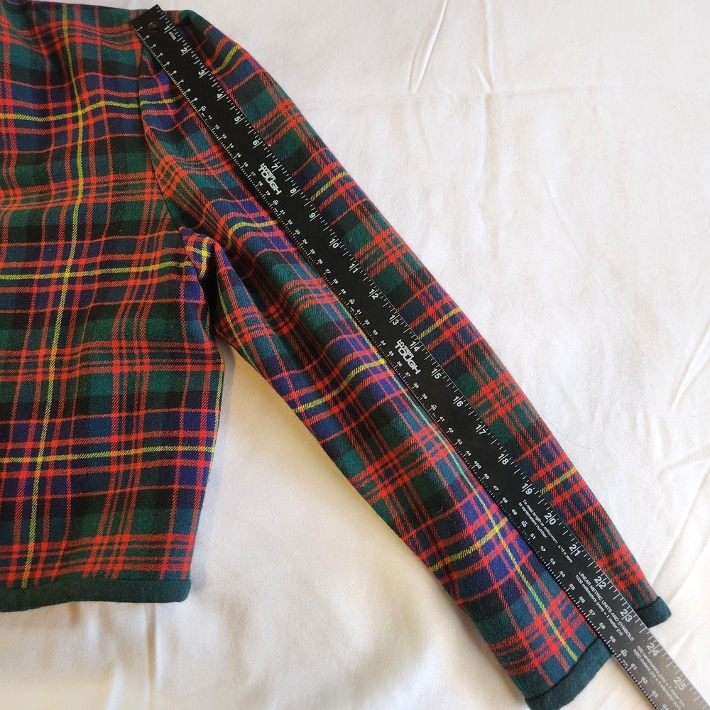 HANDMADE By R.A. Plaid Blazer Womens Small 1940s 50s Jacket Red Green VTG - Picture 6 of 6